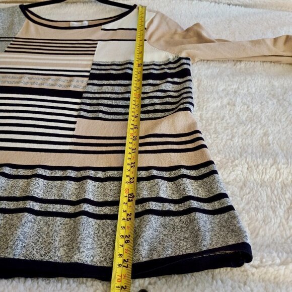 CHARTER Club Top Knit  Tan, w/ black, white & gray design Neutral Size XL - Picture 9 of 9